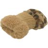 imageCC Soft Faux Fur Fuzzy Lined Flip Up Down Top Fingerless Mitten Gloves Leopard Latte