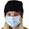 imageCC Soft Stretch Cable Knit Side Epoxy Button for Mask Beanie SkullyBlack