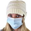 imageCC Soft Stretch Cable Knit Side Epoxy Button for Mask Beanie SkullyIvory