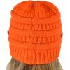 imageCC Soft Stretch Cable Knit Side Epoxy Button for Mask Beanie SkullyNeon Orange