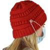 imageCC Soft Stretch Cable Knit Side Epoxy Button for Mask Beanie SkullyRed