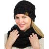 imageCC Soft Stretch Colorful Confetti Cable Knit Beanie and Infinity Loop Scarf SetBlack