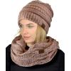 imageCC Soft Stretch Colorful Confetti Cable Knit Beanie and Infinity Loop Scarf SetIndi Pink