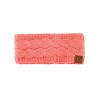 imageCC Soft Stretch Winter Warm Cable Knit Fuzzy Lined Ear Warmer Headband Coral