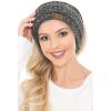 imageCC Soft Stretch Winter Warm Cable Knit Fuzzy Lined Ear Warmer Headband2 Tone BlackDark Beige