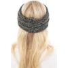 imageCC Soft Stretch Winter Warm Cable Knit Fuzzy Lined Ear Warmer Headband2 Tone BlackDark Beige