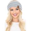 imageCC Soft Stretch Winter Warm Cable Knit Fuzzy Lined Ear Warmer Headband2 Tone Grey