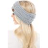 imageCC Soft Stretch Winter Warm Cable Knit Fuzzy Lined Ear Warmer Headband2 Tone Grey