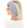 imageCC Soft Stretch Winter Warm Cable Knit Fuzzy Lined Ear Warmer Headband2 Tone Grey