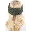 imageCC Soft Stretch Winter Warm Cable Knit Fuzzy Lined Ear Warmer Headband2 Tone Olive