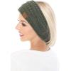 imageCC Soft Stretch Winter Warm Cable Knit Fuzzy Lined Ear Warmer Headband2 Tone Olive