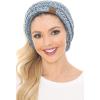 imageCC Soft Stretch Winter Warm Cable Knit Fuzzy Lined Ear Warmer Headband3 Tone Denim