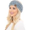 imageCC Soft Stretch Winter Warm Cable Knit Fuzzy Lined Ear Warmer Headband3 Tone Denim