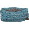 imageCC Soft Stretch Winter Warm Cable Knit Fuzzy Lined Ear Warmer Headband3 Tone Sky Blue