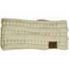 imageCC Soft Stretch Winter Warm Cable Knit Fuzzy Lined Ear Warmer HeadbandBeige Ribbed