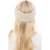 imageCC Soft Stretch Winter Warm Cable Knit Fuzzy Lined Ear Warmer HeadbandBeigeIvory