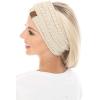 imageCC Soft Stretch Winter Warm Cable Knit Fuzzy Lined Ear Warmer HeadbandBeigeIvory