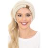 imageCC Soft Stretch Winter Warm Cable Knit Fuzzy Lined Ear Warmer HeadbandBeigeIvory