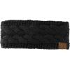 imageCC Soft Stretch Winter Warm Cable Knit Fuzzy Lined Ear Warmer HeadbandBlack