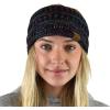 imageCC Soft Stretch Winter Warm Cable Knit Fuzzy Lined Ear Warmer HeadbandBlack Mix