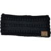 imageCC Soft Stretch Winter Warm Cable Knit Fuzzy Lined Ear Warmer HeadbandBlack Ribbed