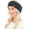 imageCC Soft Stretch Winter Warm Cable Knit Fuzzy Lined Ear Warmer HeadbandBlackCharcoal