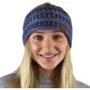 imageCC Soft Stretch Winter Warm Cable Knit Fuzzy Lined Ear Warmer HeadbandBluePurpleGray
