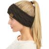 imageCC Soft Stretch Winter Warm Cable Knit Fuzzy Lined Ear Warmer HeadbandBrown