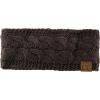 imageCC Soft Stretch Winter Warm Cable Knit Fuzzy Lined Ear Warmer HeadbandBrown