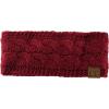 imageCC Soft Stretch Winter Warm Cable Knit Fuzzy Lined Ear Warmer HeadbandBurgundy