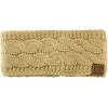 imageCC Soft Stretch Winter Warm Cable Knit Fuzzy Lined Ear Warmer HeadbandCamel