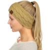 imageCC Soft Stretch Winter Warm Cable Knit Fuzzy Lined Ear Warmer HeadbandCamel