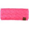imageCC Soft Stretch Winter Warm Cable Knit Fuzzy Lined Ear Warmer HeadbandCandy Pink