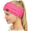 imageCC Soft Stretch Winter Warm Cable Knit Fuzzy Lined Ear Warmer HeadbandCandy Pink