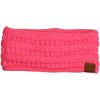 imageCC Soft Stretch Winter Warm Cable Knit Fuzzy Lined Ear Warmer HeadbandCandy Pink Ribbed