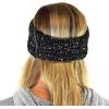 imageCC Soft Stretch Winter Warm Cable Knit Fuzzy Lined Ear Warmer HeadbandChenille Confetti Black