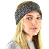 imageCC Soft Stretch Winter Warm Cable Knit Fuzzy Lined Ear Warmer HeadbandChenille Confetti Dark Melange Gray