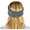 imageCC Soft Stretch Winter Warm Cable Knit Fuzzy Lined Ear Warmer HeadbandChenille Confetti Dark Melange Gray