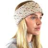 imageCC Soft Stretch Winter Warm Cable Knit Fuzzy Lined Ear Warmer HeadbandChenille Confetti Oatmeal
