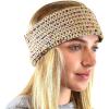 imageCC Soft Stretch Winter Warm Cable Knit Fuzzy Lined Ear Warmer HeadbandChenille Confetti Taupe