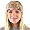 imageCC Soft Stretch Winter Warm Cable Knit Fuzzy Lined Ear Warmer HeadbandChenille Confetti Taupe