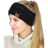 imageCC Soft Stretch Winter Warm Cable Knit Fuzzy Lined Ear Warmer HeadbandConfetti Black