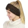 imageCC Soft Stretch Winter Warm Cable Knit Fuzzy Lined Ear Warmer HeadbandConfetti Brown