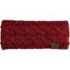 imageCC Soft Stretch Winter Warm Cable Knit Fuzzy Lined Ear Warmer HeadbandConfetti Burgundy