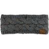 imageCC Soft Stretch Winter Warm Cable Knit Fuzzy Lined Ear Warmer HeadbandConfetti Dark Melange Gray