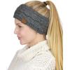 imageCC Soft Stretch Winter Warm Cable Knit Fuzzy Lined Ear Warmer HeadbandConfetti Dark Melange Gray
