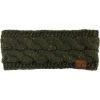 imageCC Soft Stretch Winter Warm Cable Knit Fuzzy Lined Ear Warmer HeadbandConfetti Dark Olive