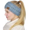imageCC Soft Stretch Winter Warm Cable Knit Fuzzy Lined Ear Warmer HeadbandConfetti Denim