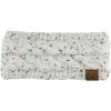 imageCC Soft Stretch Winter Warm Cable Knit Fuzzy Lined Ear Warmer HeadbandConfetti Ivory