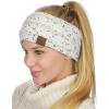 imageCC Soft Stretch Winter Warm Cable Knit Fuzzy Lined Ear Warmer HeadbandConfetti Ivory
